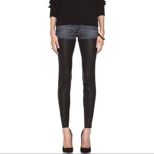 R13 leather chap style jeans